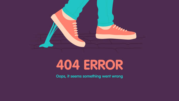 Illustration of a 404 error page showing something going wrong